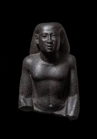 Altes Ägypten, Spätdynastische Periode, 26. Dynastie, ca. 664 – 525 v. Chr., Egyptian basalt bust of Djed-Hor-Iuf-Ankh, c. 664 – 525 BC
