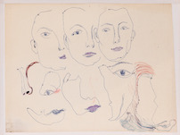 Chris Reinecke, Gesichtsteile (mit 3 Köpfen), 1965
